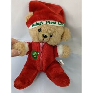 Enesco Babys First Christmas Bear Plush 9 Inch 1983 Stuffed Animal Toy